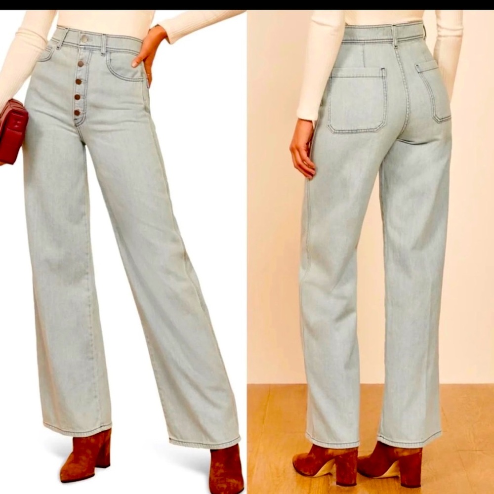 Reformation Wide Leg High Waisted Jeans